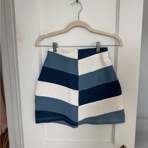 Altar'd State Blue and White Mini Denim Skirt